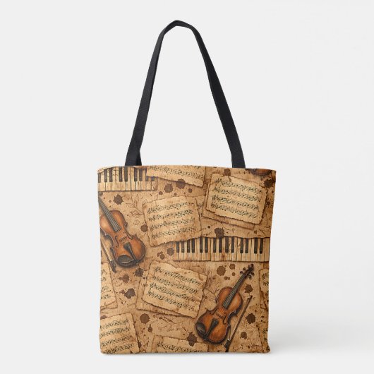 Vintage Dark Academia Ästhetik Muster Tasche (Rückseite)