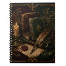 Vintage Dark Academia Notizbuch | Antike Bücher