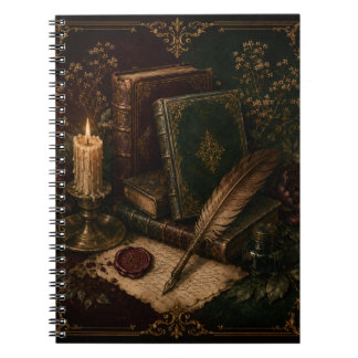 Vintage Dark Academia Notizbuch | Antike Bücher