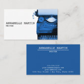 Vintage Dark Blue-Schreibmaschine-Visitenkarte Visitenkarte (Vorne/Hinten)