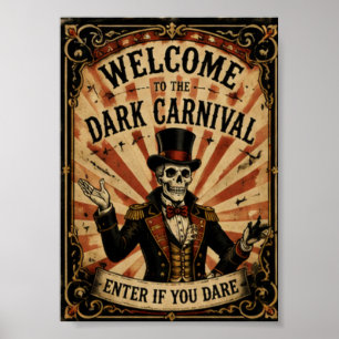 Vintage Dark Carnival Halloween-Party-Design Poster
