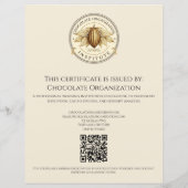 Vintage Dark Chocolate Workshop Certificate (Rückseite)