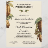 Vintage Dark Chocolate Workshop Certificate (Vorderseite)