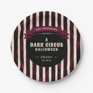 Vintage Dark Circus Halloween-Party Pappteller