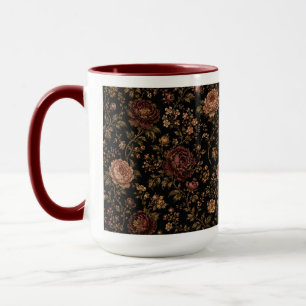 Vintage Dark Floral Kaffeetasse Moody Botanical
