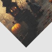 Vintage Dark Halloween Night Town Street Seidenpapier (Ausschnitt)