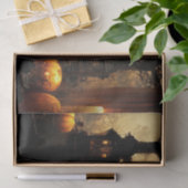 Vintage Dark Halloween Night Town Street Seidenpapier (Geschenk)