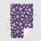 Vintage dark purple florals golfhandtuch (Insitu)