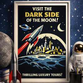 Vintage Dark Side of Moon Poster Art Deco Reise