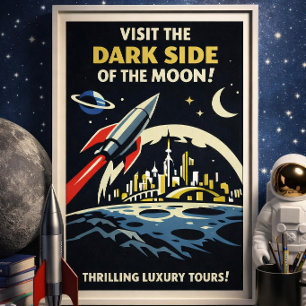 Vintage Dark Side of Moon Poster Art Deco Reise