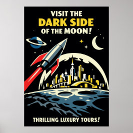Vintage Dark Side of Moon Poster Art Deco Travel