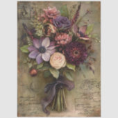 Vintage Dark Wildflower Bouquet and Decoupage  Seidenpapier (Vorderseite)
