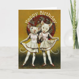 Vintage darstellende Mäuse Geburtskarte Karte