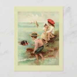 Vintage Darstellung am Meer Postkarte