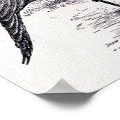 Vintage Darstellung "Demoiselle Crane" Poster (Ecke)