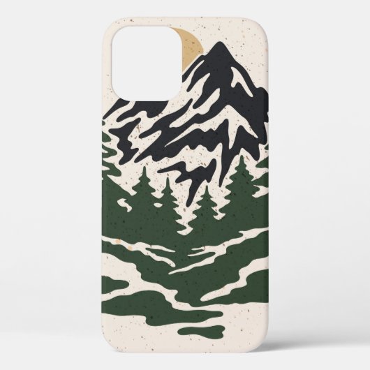 Vintage Darstellung der Berglandschaft Case-Mate iPhone Hülle (Rückseite)