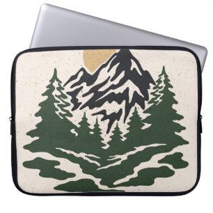 Vintage Darstellung der Berglandschaft Laptopschutzhülle