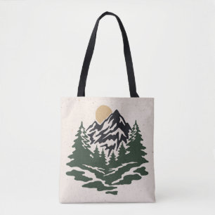 Vintage Darstellung der Berglandschaft Tasche