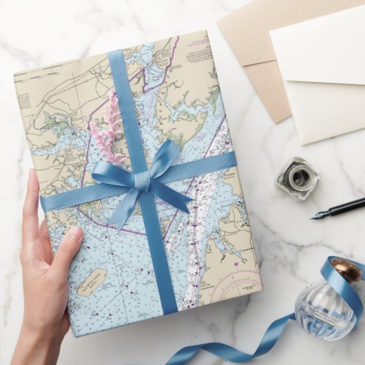 Vintage Darstellung der Chesapeake Bay Geschenkpapier (Schenken)