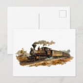 Vintage Darstellung der Dampfzuglandschaft Postkarte (Vorne/Hinten)