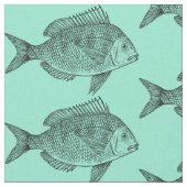 Vintage Darstellung der Fischwissenschaft Stoff (Nahaufnahme)