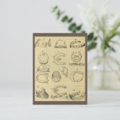 Vintage Darstellung der Hufarten Postkarte (Stehend Vorderseite)