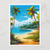 Vintage Darstellung der jamaikanischen Karibik Postkarte (Vorderseite)