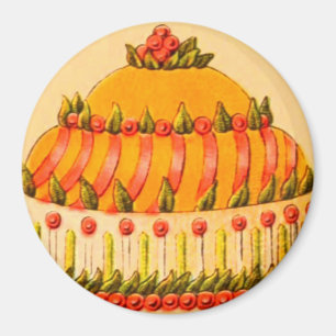 Vintage Darstellung der Kuchennahrung Magnet