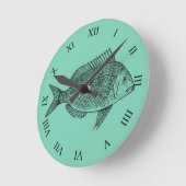 Vintage Darstellung der nautischen Seekunst Runde Wanduhr (Winkel)