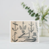 Vintage Darstellung der Schiffskarte Postkarte (Stehend Vorderseite)