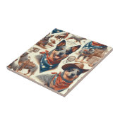 Vintage Darstellung des australischen Rinderhundes Fliese (Seite)