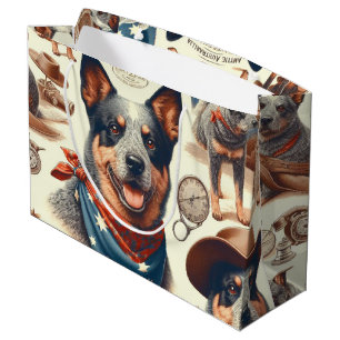 Vintage Darstellung des australischen Rinderhundes Große Geschenktüte