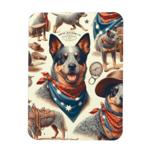 Vintage Darstellung des australischen Rinderhundes Magnet