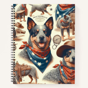 Vintage Darstellung des australischen Rinderhundes Notizblock