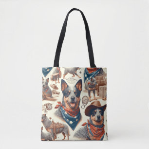 Vintage Darstellung des australischen Rinderhundes Tasche