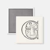 Vintage Darstellung des Buchstaben E Magnet (Vorderseite/Rückseite)