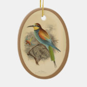 Vintage Darstellung des europäischen Bienenfresser Keramik Ornament (Hinten)