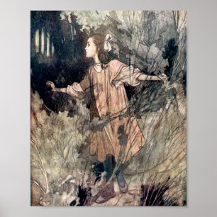 Vintage Darstellung des Geheimgartens Poster