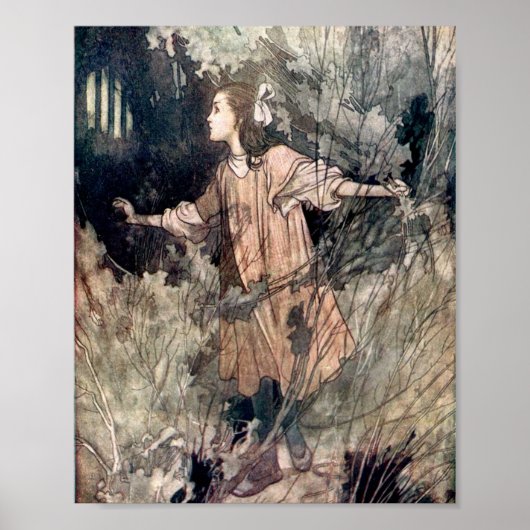 Vintage Darstellung des Geheimgartens Poster (Vorne)
