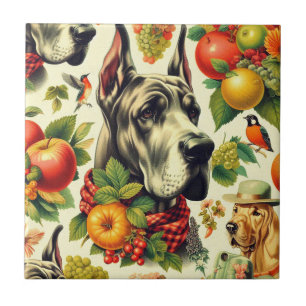 Vintage Darstellung des großen Dan Dog Fliese