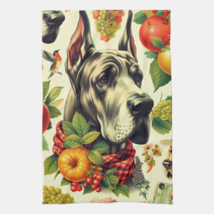 Vintage Darstellung des großen Dan Dog Geschirrtuch