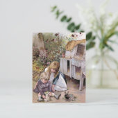 Vintage Darstellung des Hundes Postkarte (Stehend Vorderseite)