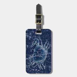 Vintage Darstellung des Krebses Zodiac-Zeichen Gepäckanhänger