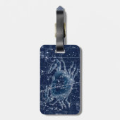 Vintage Darstellung des Krebses Zodiac-Zeichen Gepäckanhänger (Rückseite vertikal)