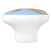 Vintage Darstellung des Meereslebens Octopus Keramikknauf (Seitenansicht)