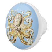 Vintage Darstellung des Meereslebens Octopus Keramikknauf (Rechts)