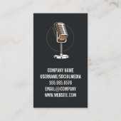 Vintage Darstellung des Mikrofons Visitenkarte (Rückseite)