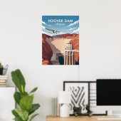 Vintage Darstellung des Staudamms Poster (Heimbüro)