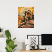 Vintage Darstellung eines Groundhogs Poster (Heimbüro)