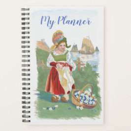 Vintage-Darstellung eines niederländischen Mädchen Planer